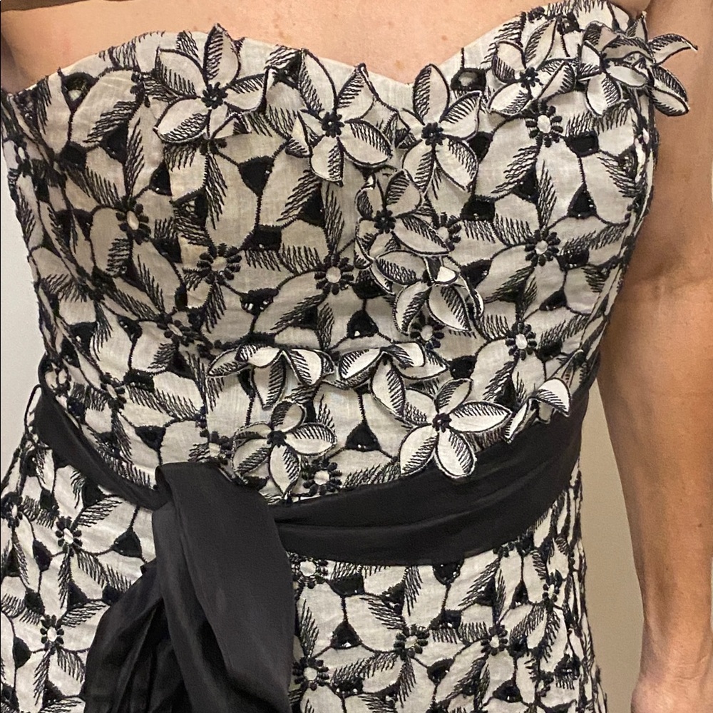 Moulinette Soeurs Floral Aplique Strapless Dress - Picture 2 of 10